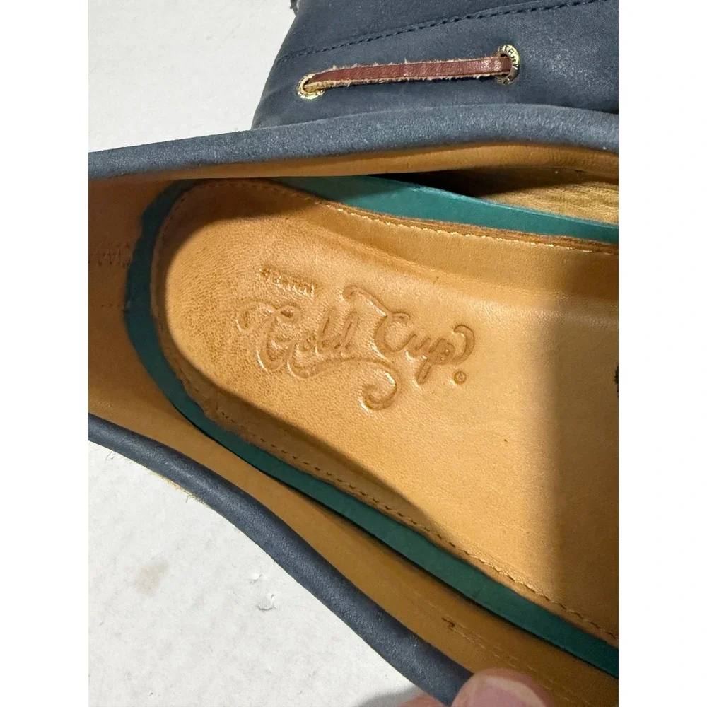 Sperry Gold Cup Authentic Original Mens 13M Navy Blue Leather Boat STS15803